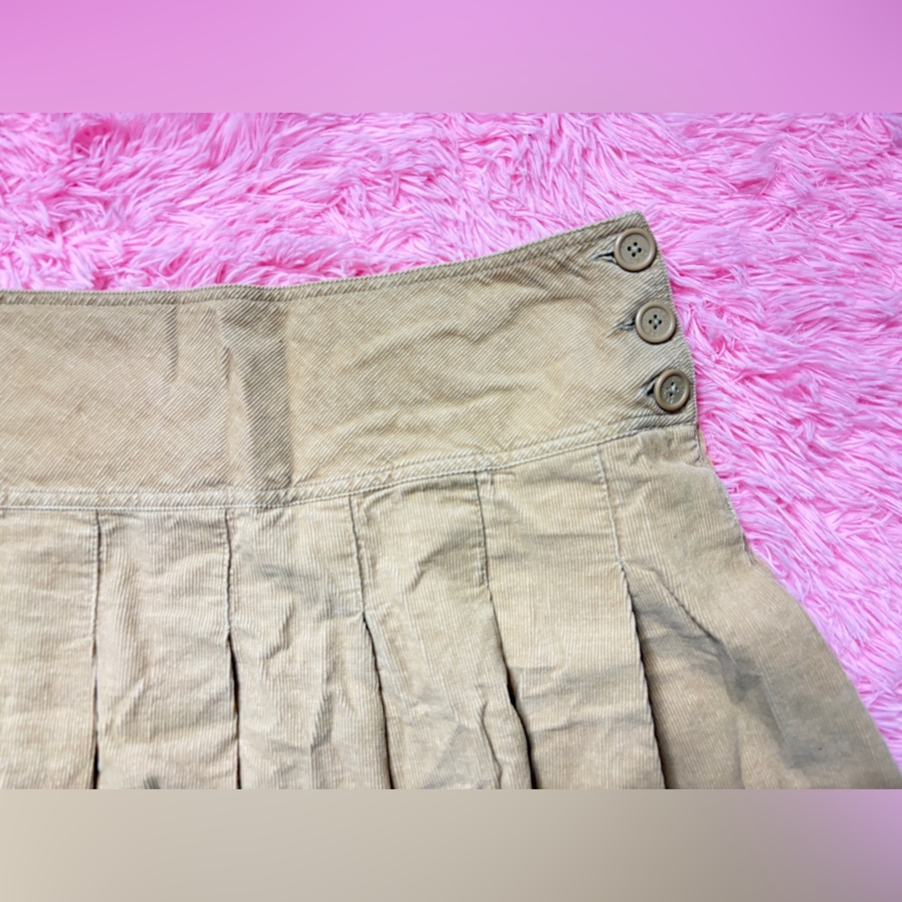 Aeropostale Khaki Corduroy Pleated Skirt - Picture 2 of 4